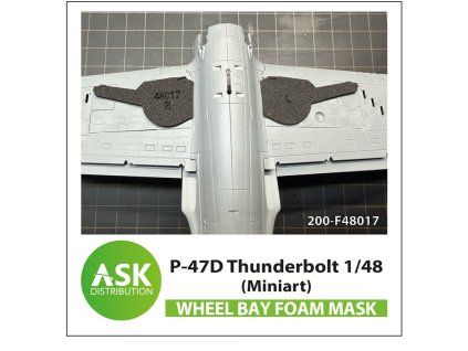 1/48 P-47 Thunderbolt FOAM flexibel wheel bay mask for Miniart