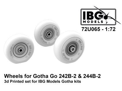 1/72 Wheels for Gotha Go 242B-2 & 244B-2 (3d Printed set)