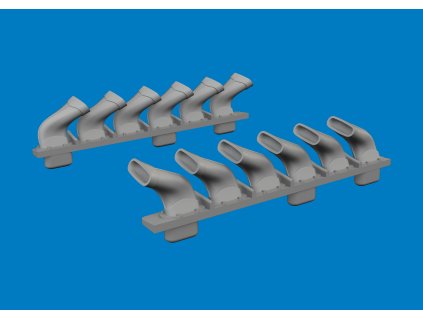 Spitfire Mk.V six-stacks exhaust fishtail PRINT 1/72 recommended for EDUARD