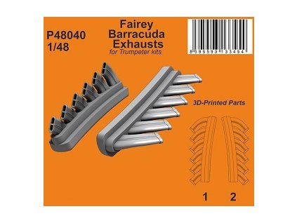 1/48 Fairey Barracuda Exhausts / for Trumpeter kit