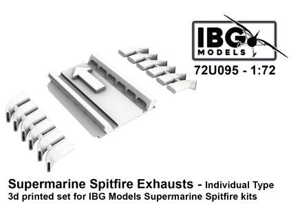 1/72 Supermarine Spitfire Exhausts - Individual Type - 3d Printed Set