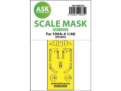 1/48 Fw 190A-4 one-sided express fit mask for Eduard