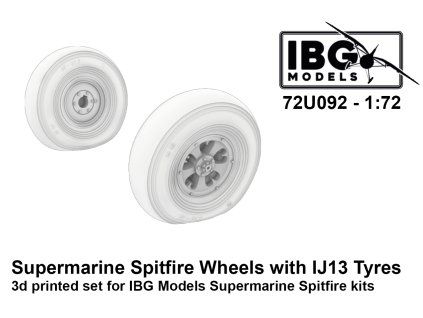 1/72 Supermarine Spitfire Wheels with IJ13 Tyres - 3d Printed Set