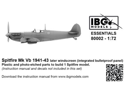 1/72 Spitfire Mk Vb 1941-43 - Later Windscreen (integrated bulletproof panel)