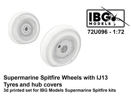 1/72 Supermarine Spitfire Wheels with IJ13 Tyres and Hub Covers - 3d Printed Set