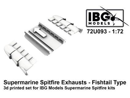 1/72 Supermarine Spitfire Exhausts - Fishtail Type - 3d Printed Set