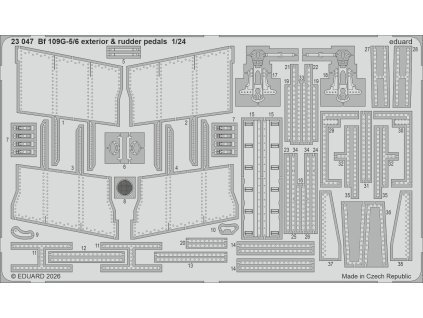 Bf 109G-5/6 exterior & rudder pedals 1/24 recommended for AIRFIX