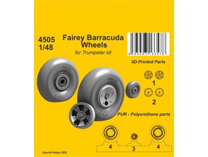 1/48 Fairey Barracuda Wheels/for Trumpeter