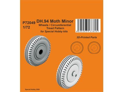 1/72 DH.94 Moth Minor Wheels/Circumferential Tread Pattern/for SH kits