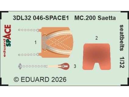MC.200 Saetta seatbelts SPACE 1/32 recommended for ITALERI