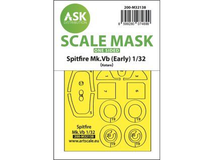 1/32 Spitfire Mk.Vb one-sided express fit and self adhesive mask for Kotare