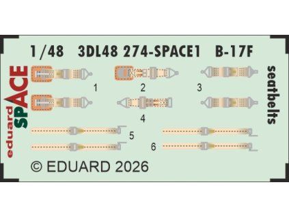 B-17F seatbelts SPACE 1/48 recommended for REVELL