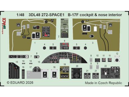 B-17F cockpit & nose interior SPACE 1/48 recommended for REVELL