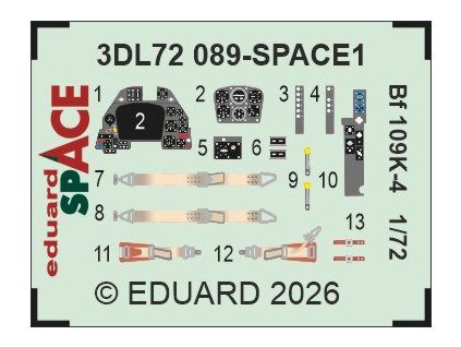 Bf 109K-4 SPACE 1/72 recommended for EDUARD