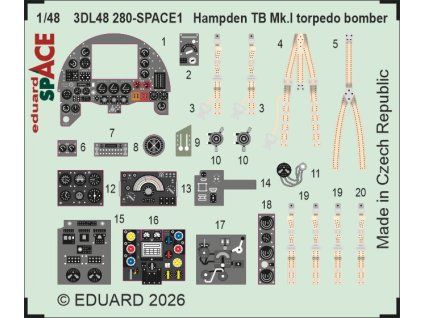 Hampden TB Mk.I torpedo bomber SPACE 1/48 recommended for ICM