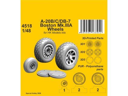 A-20B/C/DB-7 Boston Mk.III Wheels 1/48 / for HK Models kits