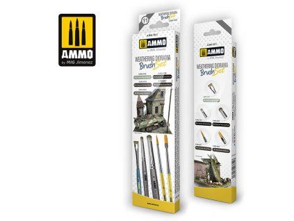 Brushes for Weathering Diorama Set 5 brushes cardboard box
