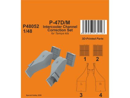 P-47D/M Intercooler Channel Correction Set 1/48 / for Tamiya kits