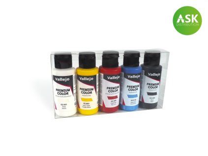 Vallejo Premium Color 62101 Basic Opaque Colors 5 colors set (60 ml)