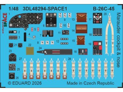 B-26C-45 Marauder cockpit & nose SPACE 1/48 recommended for ICM
