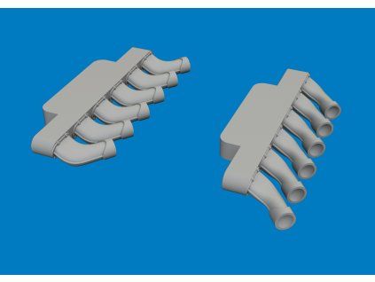 Spitfire Mk.IX exhaust stacks rounded PRINT 1/48 recommended for AIRFIX