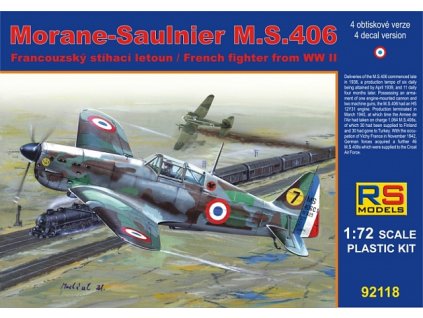 Plastikový model letadla 1/72 Morane Saulnier MS.406 France  4 decal v. for France