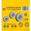 1/48 B-25 Mitchell Wheels/ Cross Tread Pattern / for HK kit