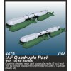 1/48 IAF Quadruple Rack with 100 kg Bombs  (2 pcs.) / for SMB-2, Sa´ar and Mirage III kits