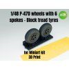 1/48 P-47D wheels with 6 spokes - Block tread tyres and masks