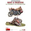 1/35 REST & FIGHTING. U.S. SOLDIERS w/WLA MOTORCYCLES