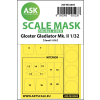 1/32 Gloster Gladiator Mk.II double-sided painting mask for Revell / ICM