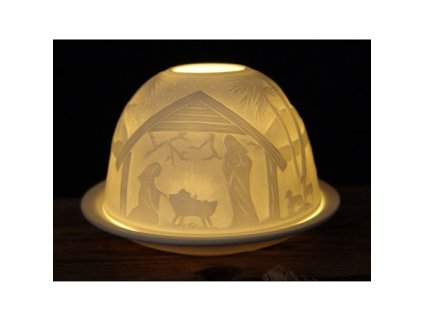 Bílý porcelánový svícen