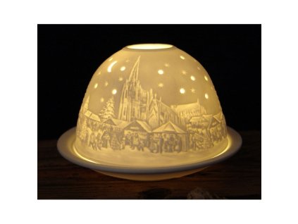 Bílý porcelánový svícen