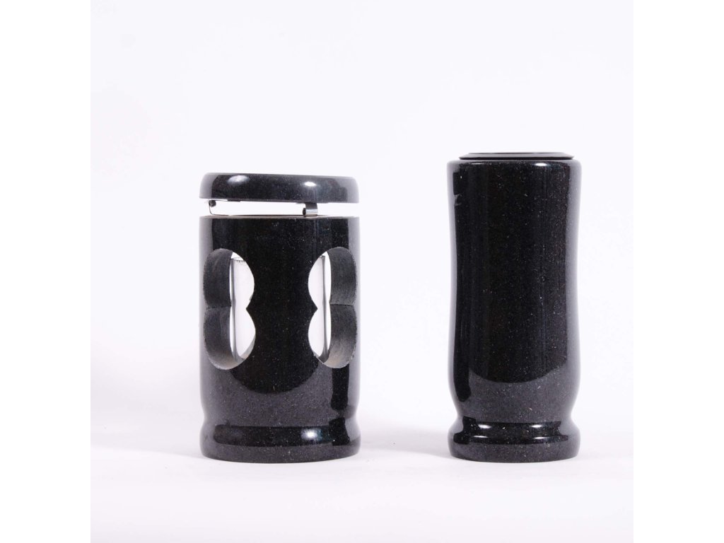 Váza a svítilna - Černá žula (S2, V2) menší