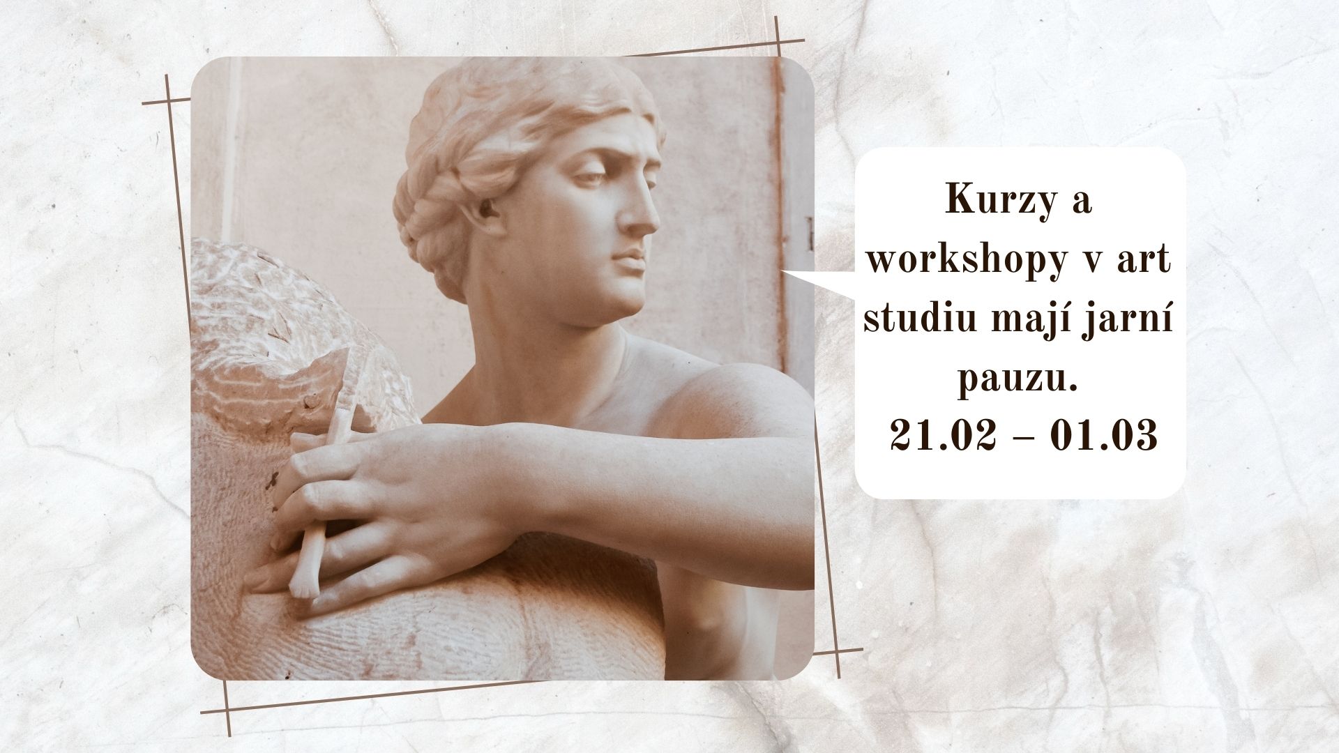 Kurzy a workshopy v art studiu mají jarní pauzu 🌼 21.02 – 01.03