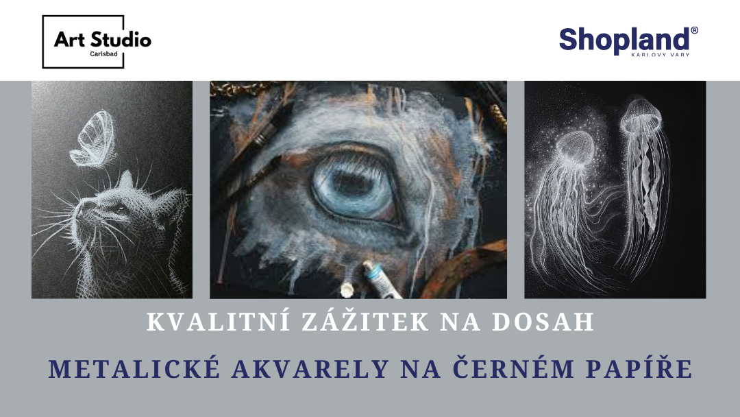 Metalické akvarely na černém papíře