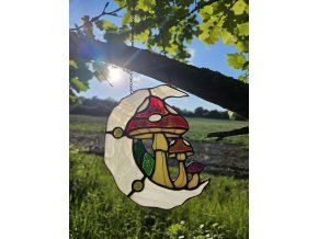 vitraz houbickovy mesic tiffany sklo