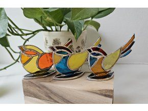 dekorace do okna skleneni ptacci sada 3 kusu