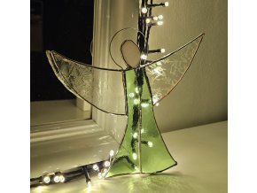 luxusni sklenena dekorace andel tiffany technika