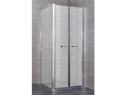 COMFORT A12- Sprchový kout clear 76 - 81 x 76,5 - 79 x 195 cm, dvoukřídlé dveře