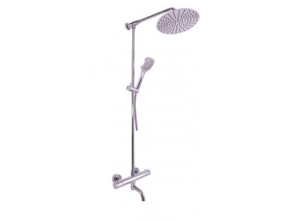 Vodovodní baterie vanová TERMOSTATICKÁ s hlavovou a ruční sprchou, Barva: chrom - teleskopická tyč, Rozměr: 150 mm