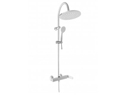 Vodovodní baterie sprchová TIGRIS s hlavovou a ruční sprchou, Barva: bílá lesklá/chrom, Rozměr: 150 mm