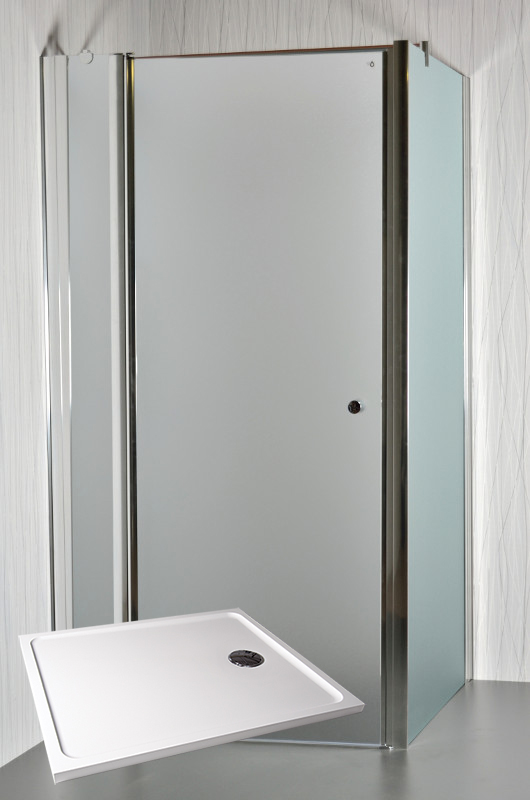 ARTTEC Sprchový kout rohový jednokřídlý MOON D 18 grape sklo 100 x 80 x 198 cm s vaničkou z litého mramoru POLARIS