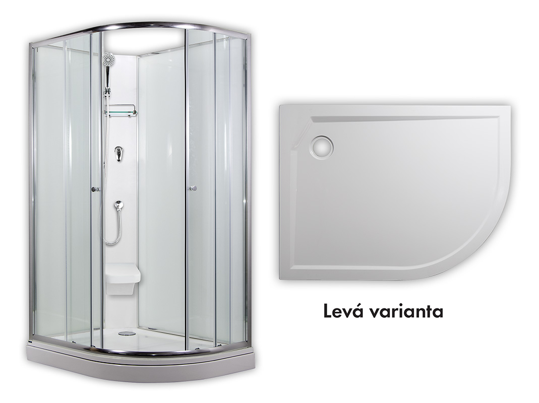 ARTTEC SIRIUS 120 x 90 cm - Sprchový box model 2 čiré sklo levá vanička (PAN01266)