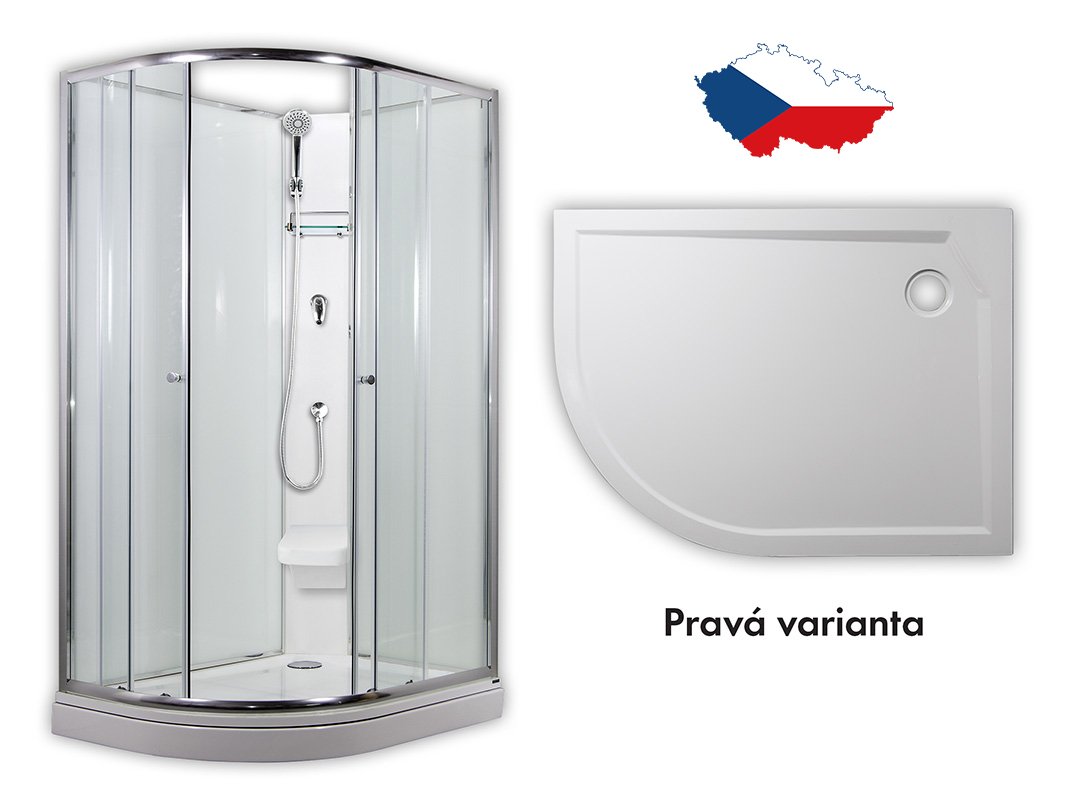 ARTTEC SIRIUS 120 x 90 cm - Sprchový box model 2 čiré sklo pravá vanička (PAN01267)