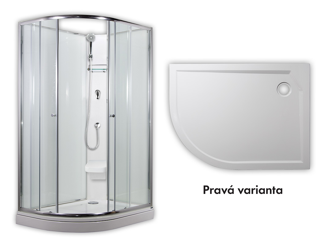 ARTTEC SIRIUS 120 x 90 cm - Sprchový box model 2 čiré sklo pravá vanička (PAN01267)