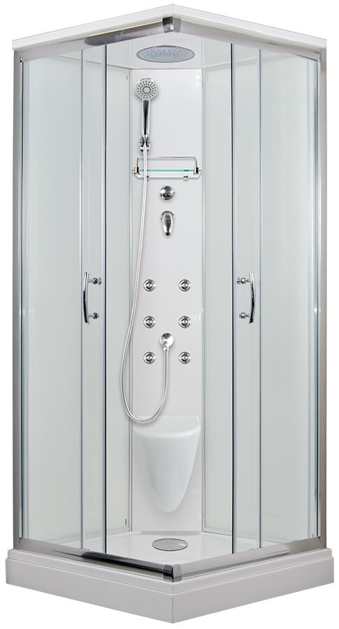 ARTTEC SMARAGD 90 x 90 cm - Masážní box model 5 čiré sklo