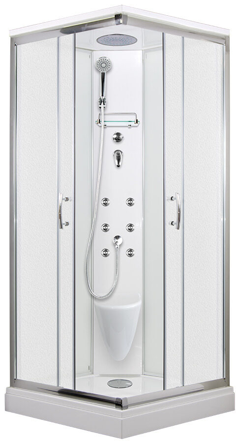 ARTTEC SMARAGD 90 x 90 cm - Masážní box model 5 chinchilla sklo