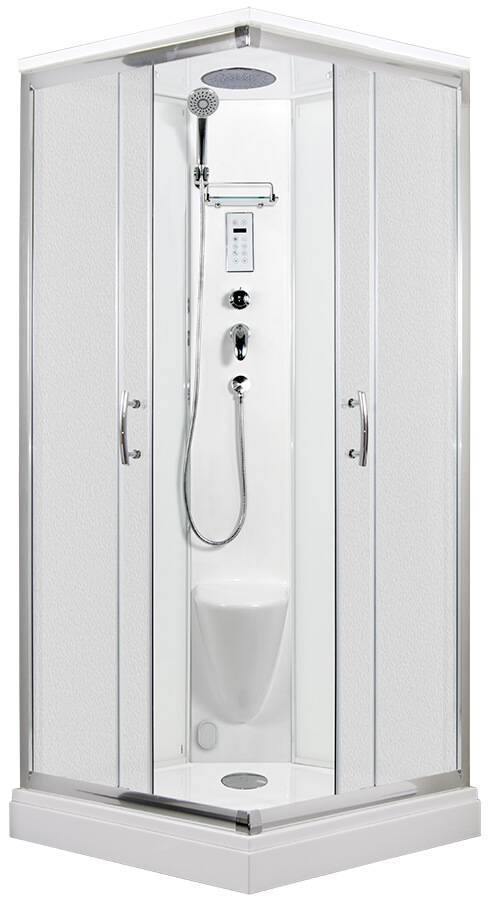 ARTTEC SMARAGD 90 x 90 cm - Parní sprchový box model 8 chinchilla sklo