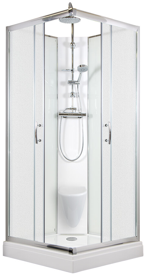 ARTTEC SMARAGD 90 x 90 cm - Termo sprchový box model 7 chinchilla sklo